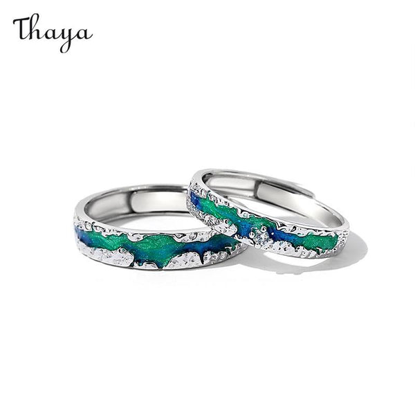 Thaya 925 Silver Original Aurora Couple Rings
