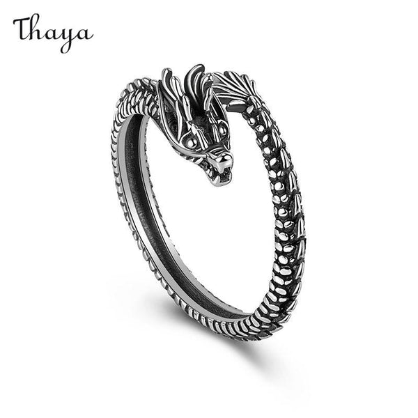 Thaya 925 Silber Zarte Drachen Phoenix Paar Ringe