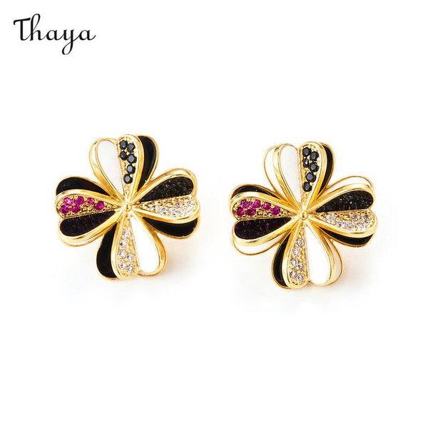 Thaya 18K Gold Plated Flower Shaped Earrings