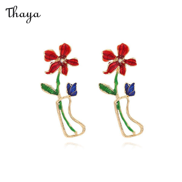 Thaya Butterfly Flower Earrings