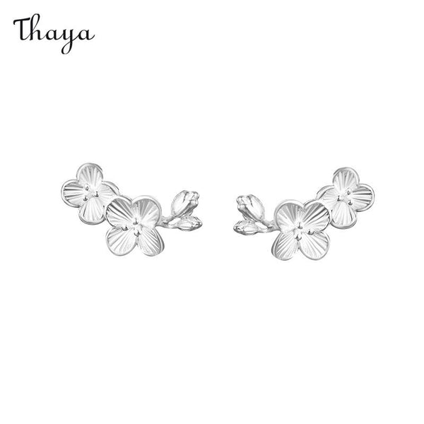 Thaya 999 Silver Retro  Plum Ear Stud