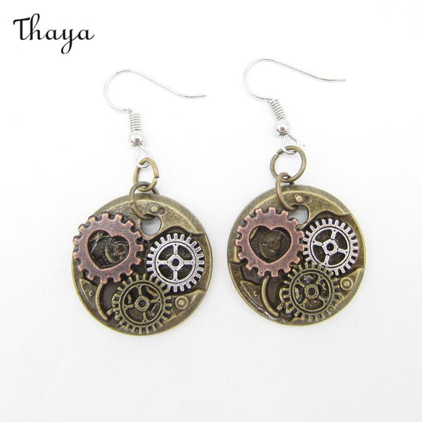 Boucles d'oreilles Thaya Steampunk Movement Gear