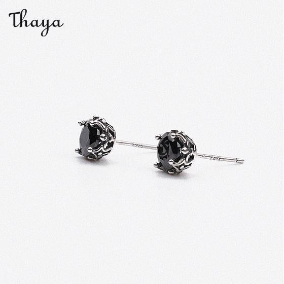 Thaya Black Zircon Earrings